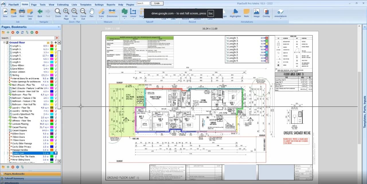 Planswift Take-off Sample